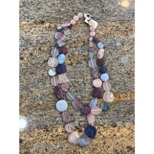 Chico's Mosaic Cool Multi LC Layered Beaded Statement Necklace Costume $69.50